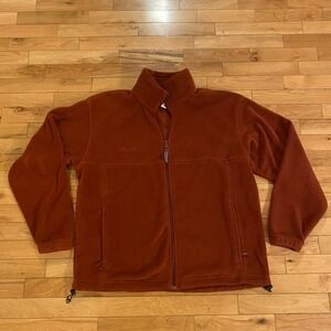 Columbia Fleece Jacket Full Zip Rust Orange Men's Size Large Outdoor Casual Warm